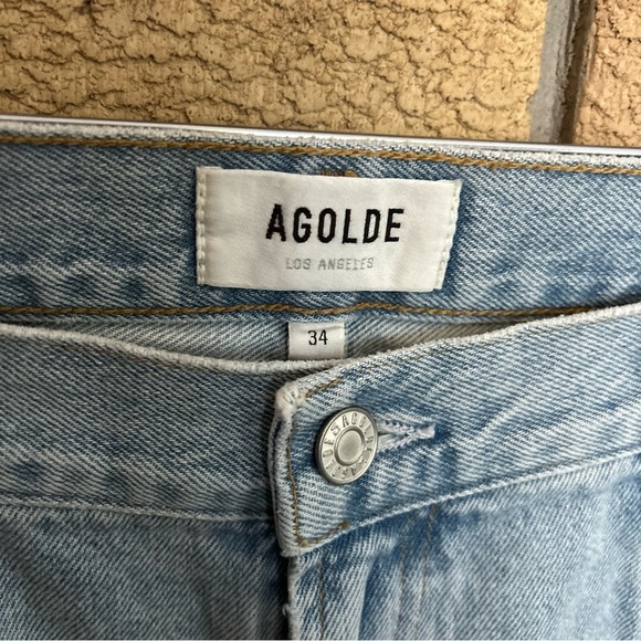 AGOLDE Mia Mid Rise Denim Jeans Straight Leg Scene Light Wash Women’s Size 34 - Picture 4 of 9